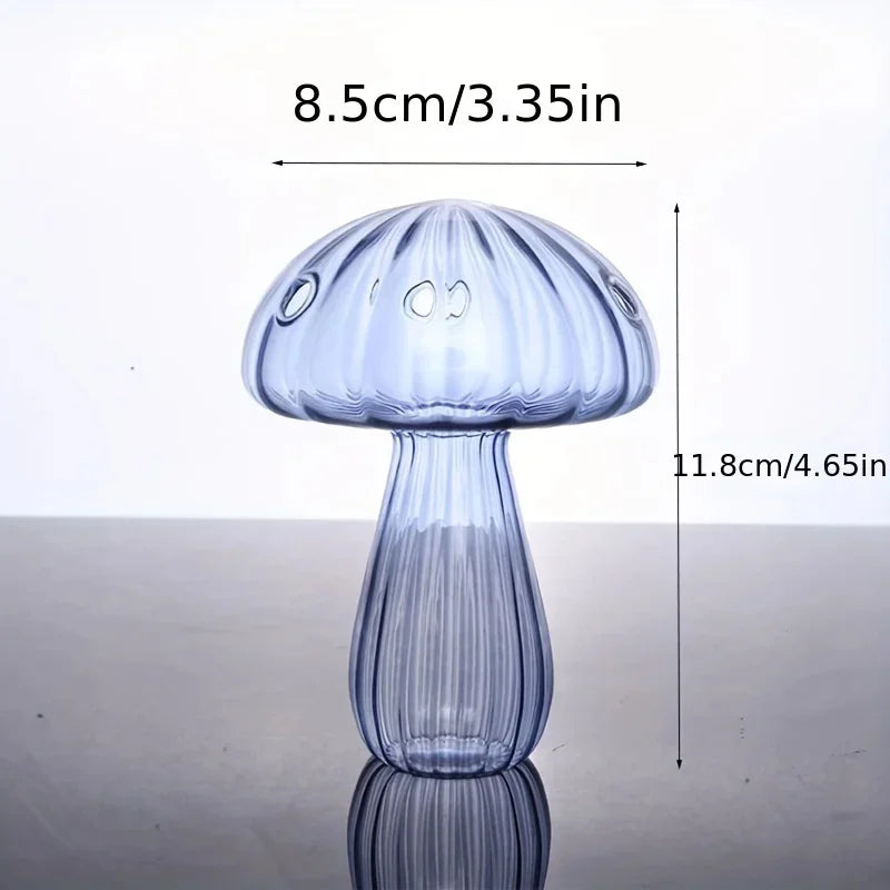 Colorful Glass Mushroom Vase for Hydroponic Plants