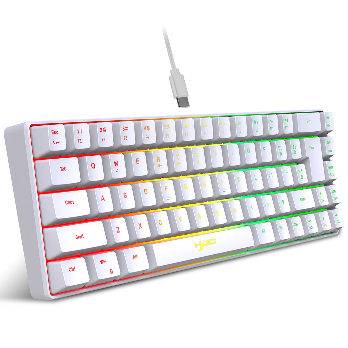 Compact 68-Key RGB Gaming Keyboard with USB Wired Connection