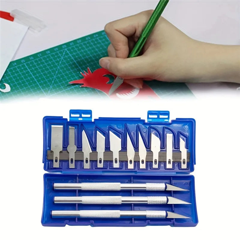 13-Piece Aluminum Alloy Carving Knife Set for Precision Crafting