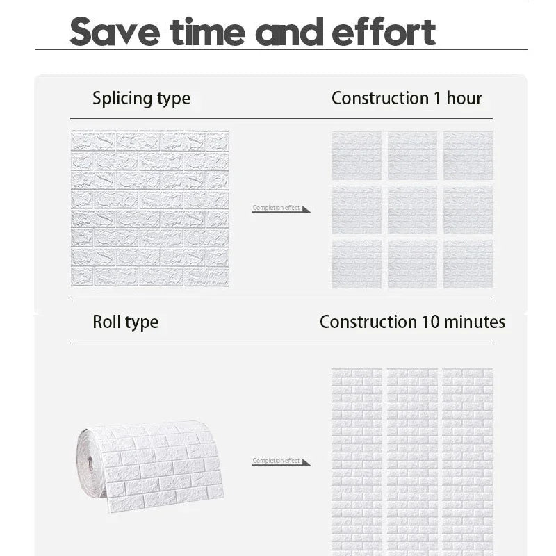 3D Foam Brick Wall Decals