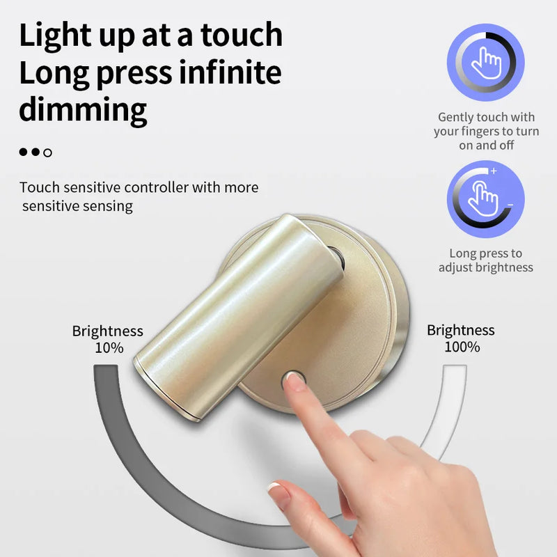 Rechargeable LED Magnetic Wall Light with Touch Switch
