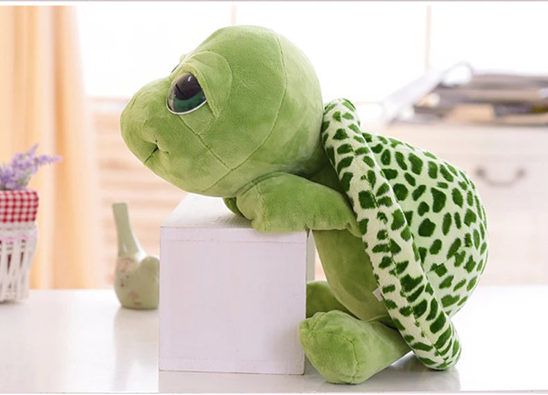 Adorable Big-Eye Green Turtle Plush Toy – Soft 20cm