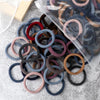 50-Pack Solid Color Elastic Hair Ties for Women & Girls