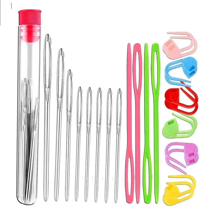 Complete Knitting & Sewing Needle Set with Stitch Markers