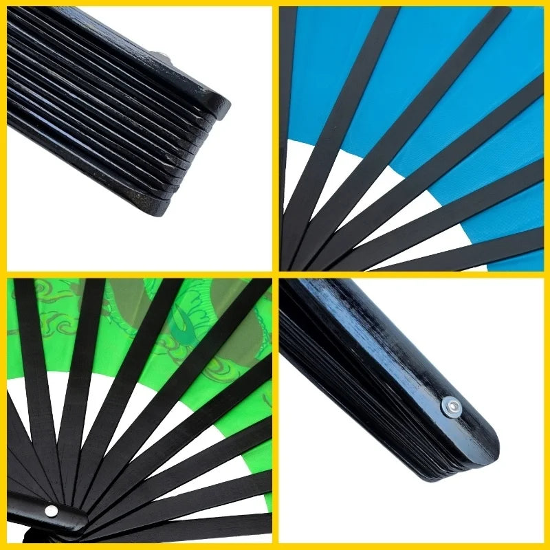 Traditional Bamboo Tai Chi Performance Fan with Protective Cover