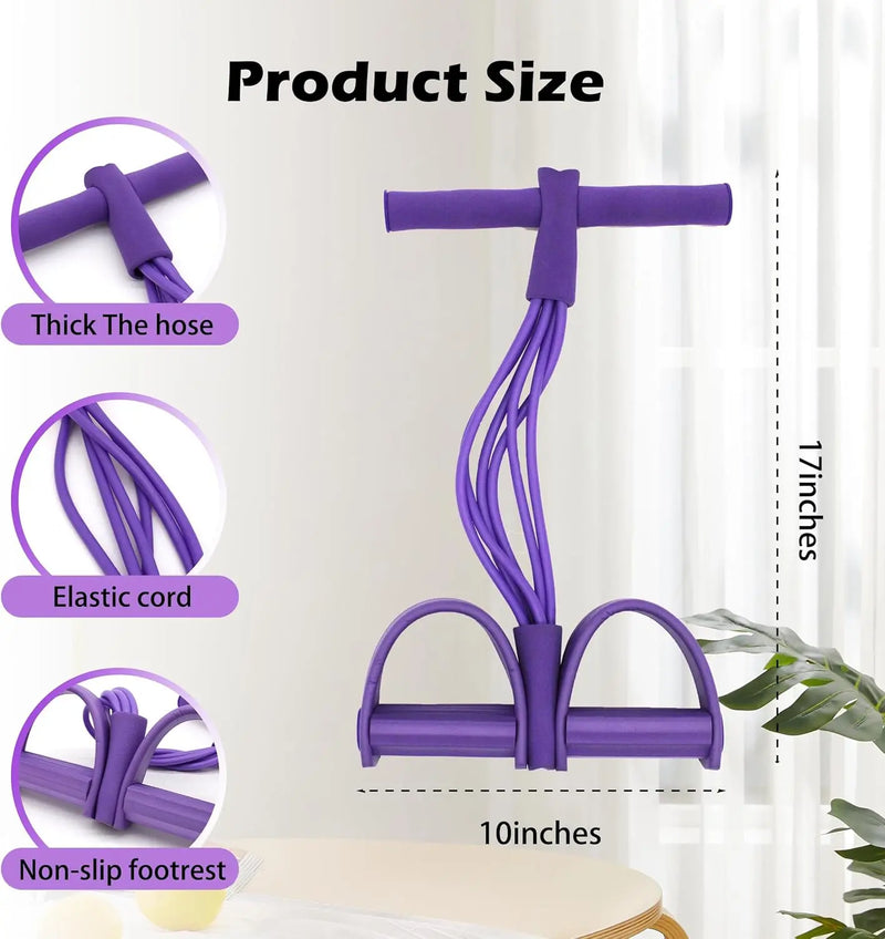 6-Tube Resistance Band Pedal Puller for Full-Body Fitness