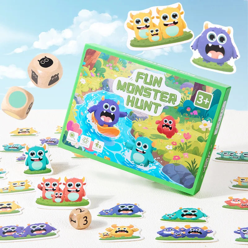 Catch the Monster! Montessori Color & Shape Matching Board Game for Kids