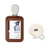 Premium Leather ID Card Holder with Adjustable Lanyard