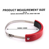 A red universal dirt bike exhaust guard measuring 100-140mm with a metal band.