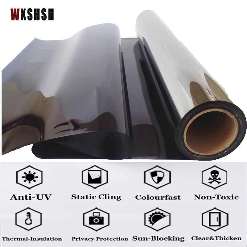 Black Silver One-Way Mirror Window Film