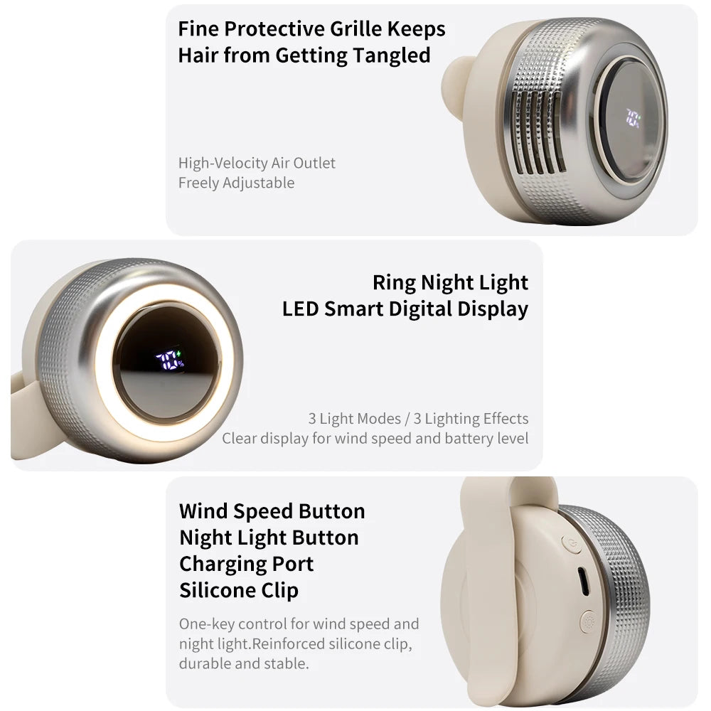 Portable Clip-On Fan with 2000mAh Battery