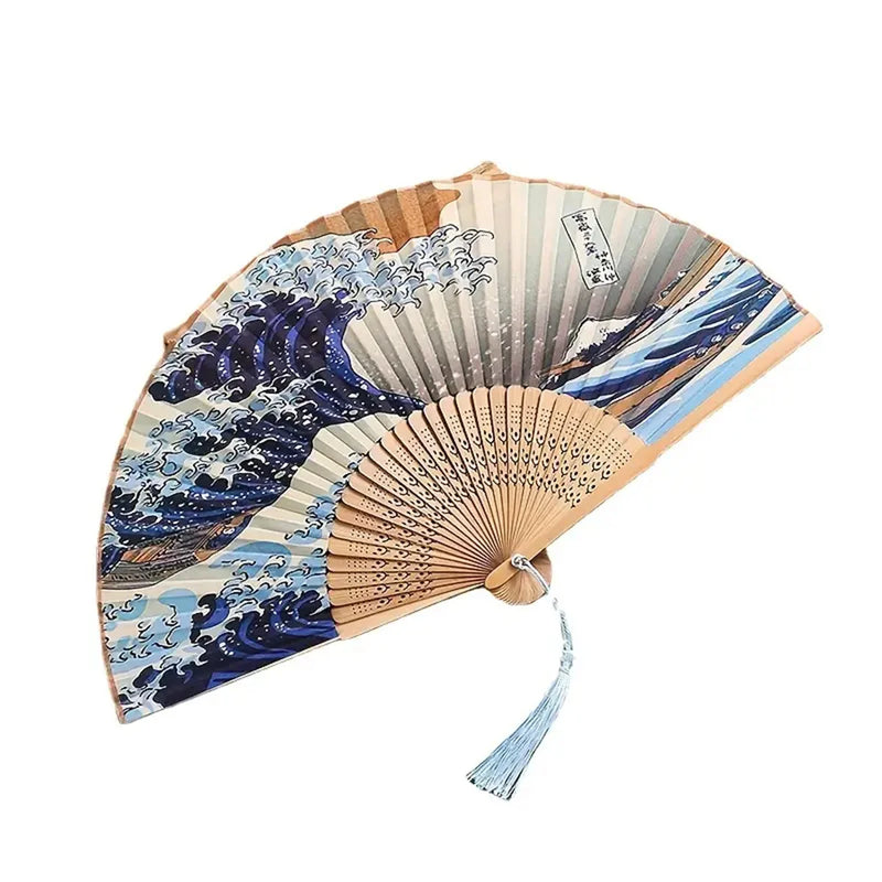 Japanese Kanagawa Wave Folding Fan