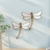 Golden Curly-Tailed Dragonfly Wall Decor - Resin Art Piece