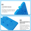 A blue reusable leak-proof ice pack with a sealing mouth and a green environmental protection box body.