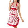 Floral Print Kitchen Apron with Pockets and Adjustable Waist
