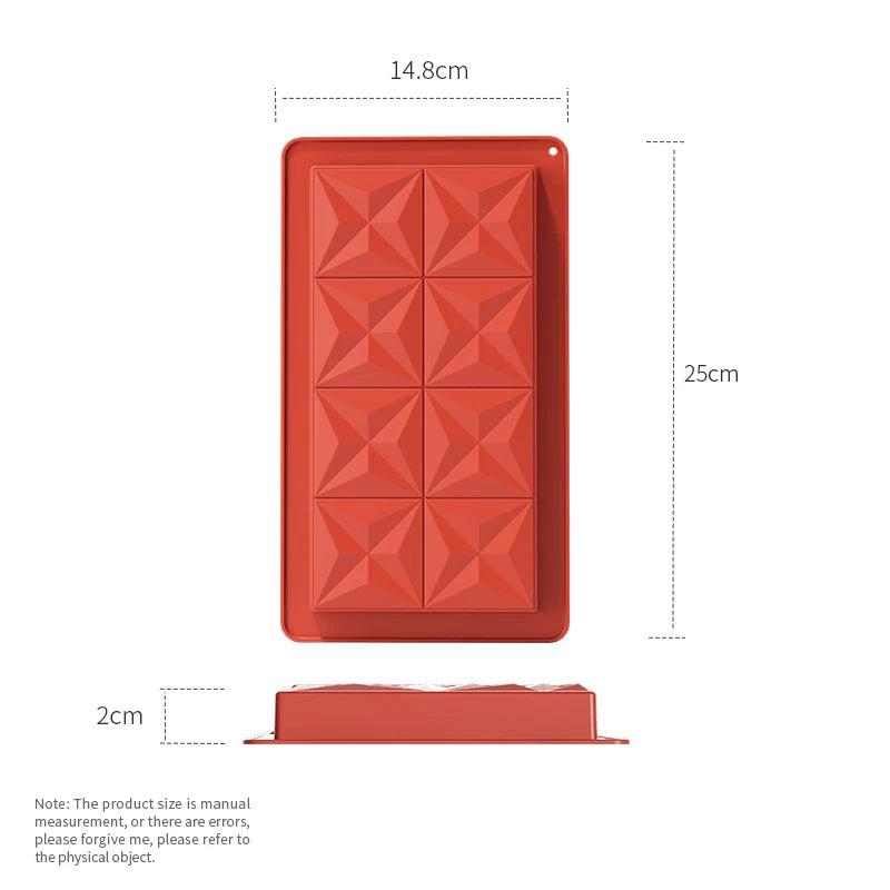 Deep Silicone Chocolate Bar Mold for Homemade Candy & Desserts