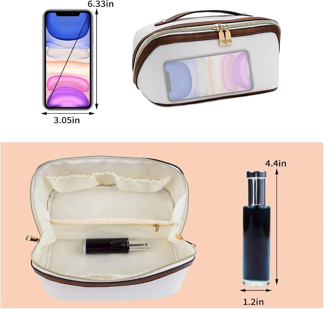 Large-Capacity Waterproof Travel Makeup Bag with Durable PU Leather & Smart Organization