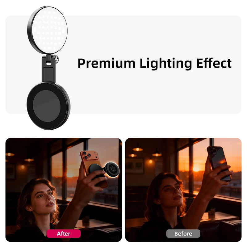 Magnetic Selfie Ring Light with Mirror & Phone Stand