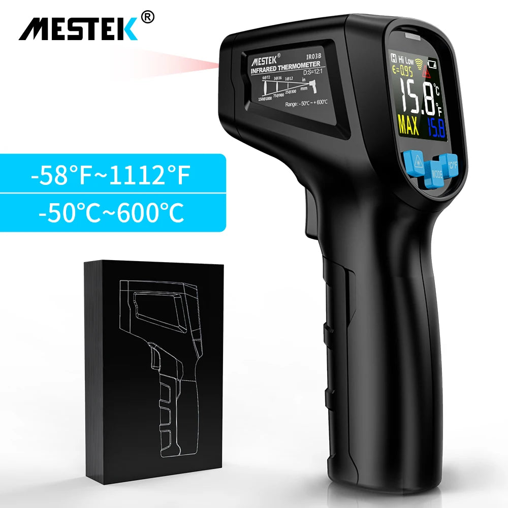 High-Temperature Infrared Thermometer with Color Screen and Humidity Sensing