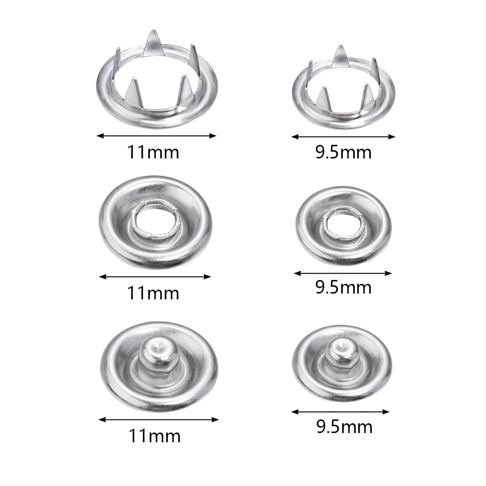 Iron Snap Buttons for DIY Sewing (Set of 50)