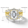3ct Emerald Cut Moissanite Stackable Ring Set in 14K Gold Filled