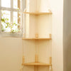 Triangle Wood Floating Wall Shelf with Macrame Rope