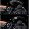 Interior view of a car showing the USB Starry Night ceiling projector illuminating the cabin with a starry night effect.