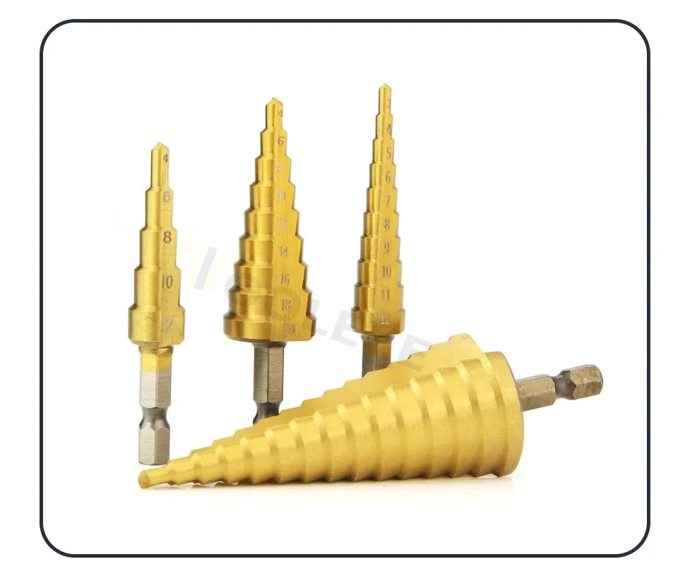 Titanium Step Drill Bit Set — 4 to 20mm Multi-Size Cone Drill