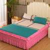 Elegant Elastic Fitted Bed Sheet Set with Lace Skirt and Pillowcases