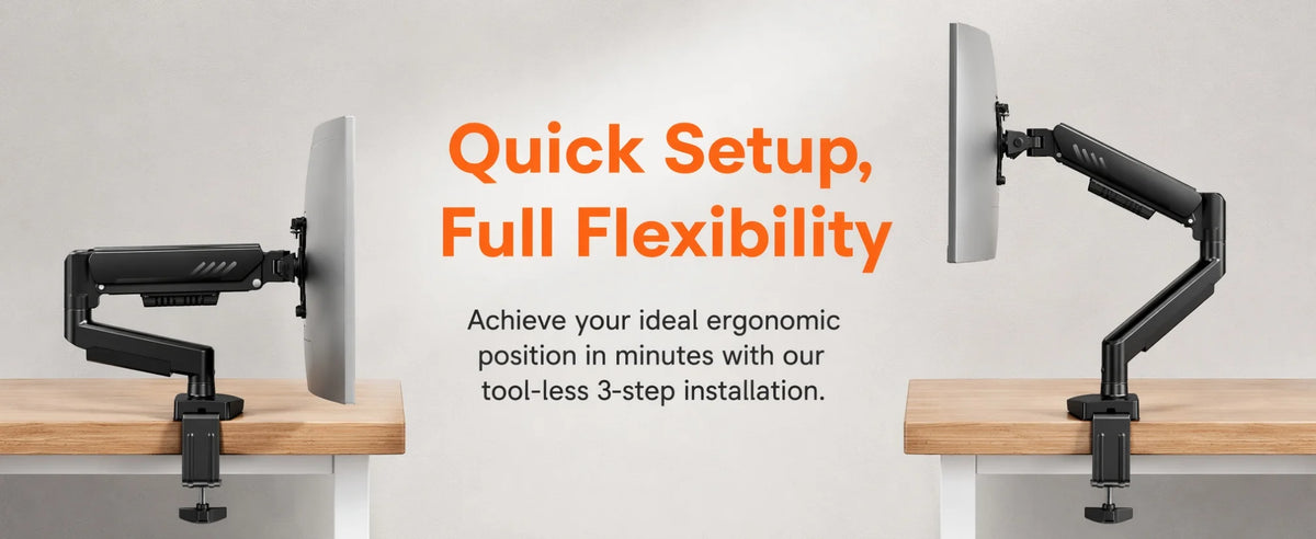 Fully Adjustable Single Monitor Arm for 13–34 Inch Screens