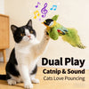 Interactive Motion-Activated Bird Cat Toy with Natural Feathers