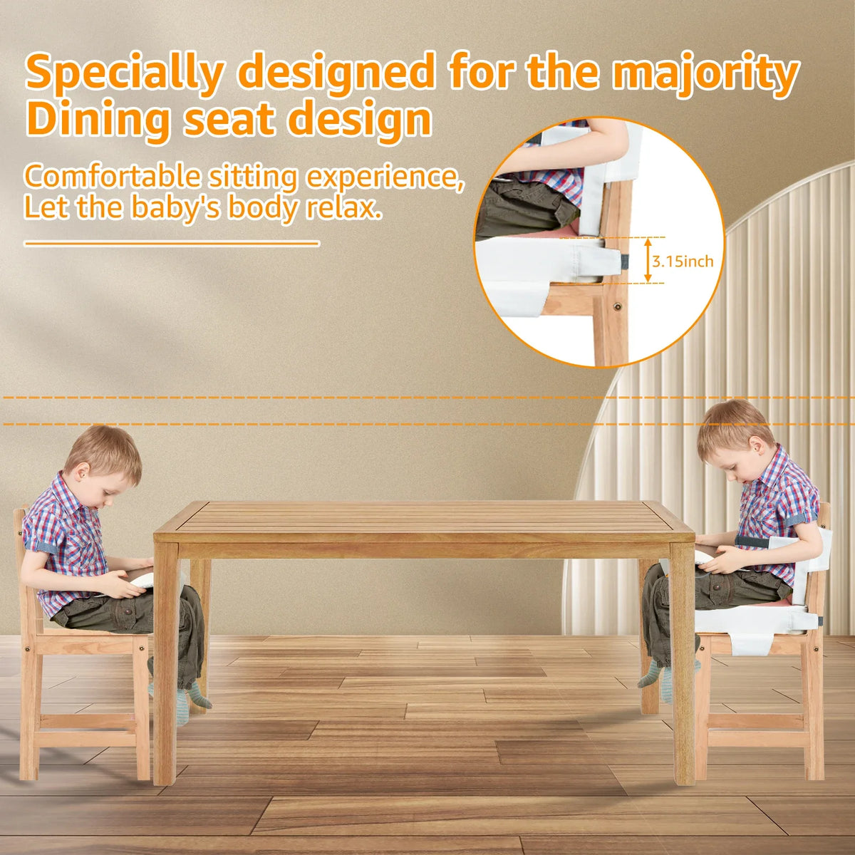 Toddler Booster Seat with Memory Foam Cushion and Safety Belts