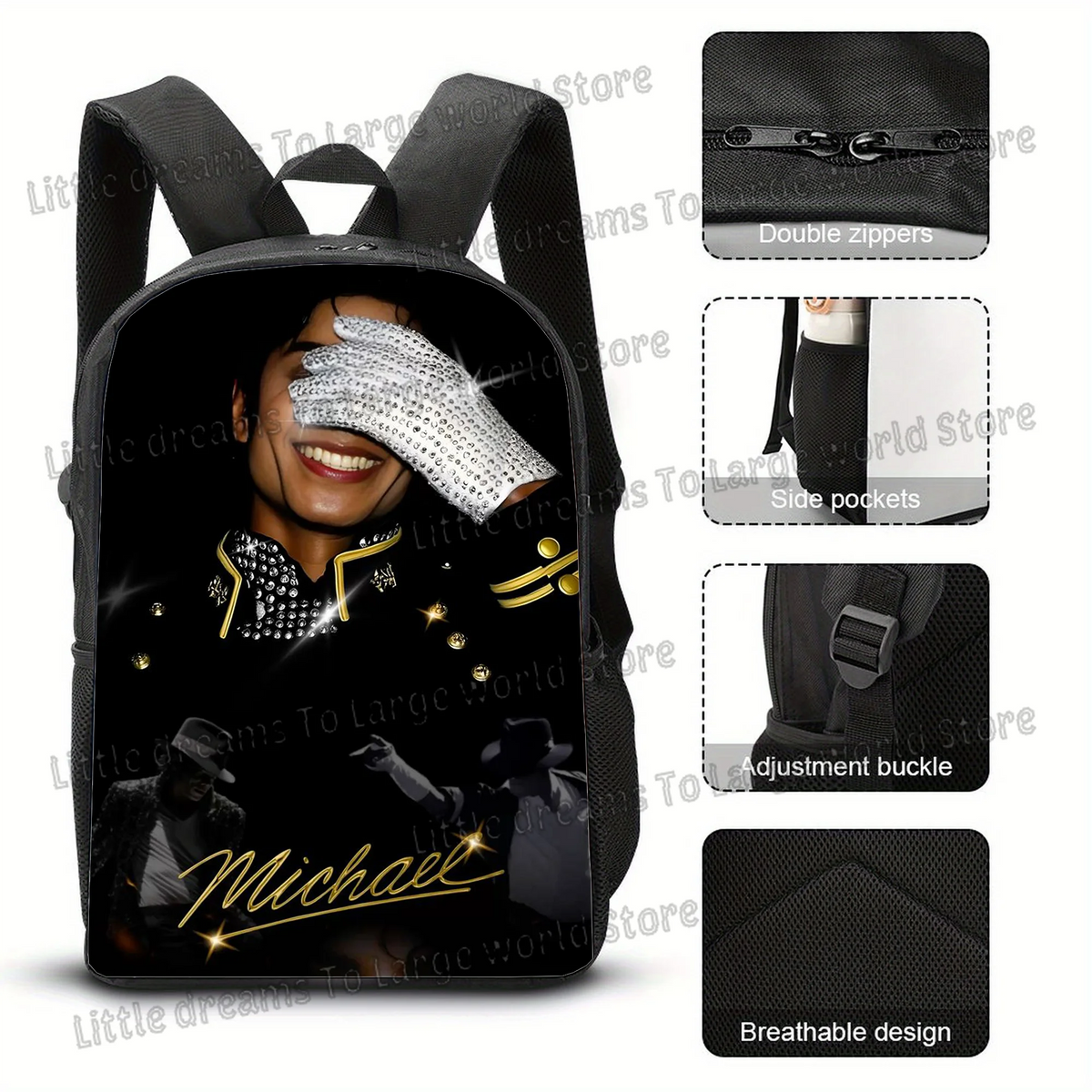 Michael Jackson 3D Print Backpack for School & Travel