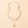 Layered Crystal Heart & Star Pendant Necklace