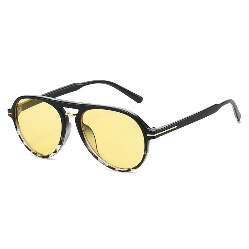 Retro Double-Beam Pilot Sunglasses