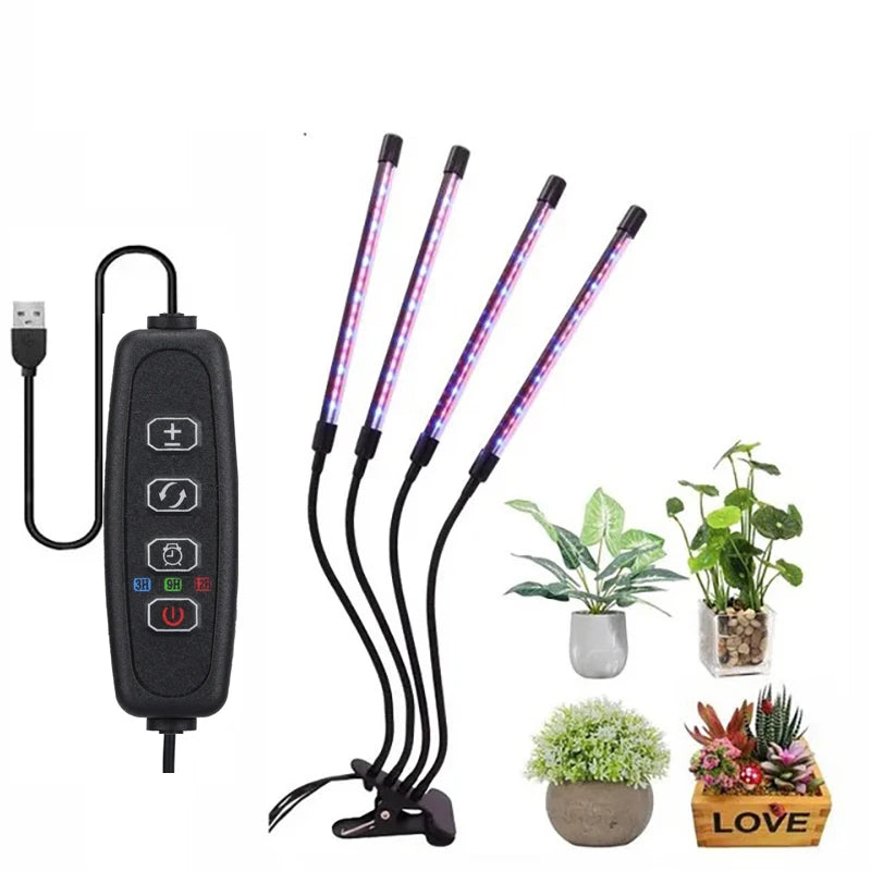 USB-betriebenes LED-Pflanzenwachstumslicht mit Timer und Dimmfunktion