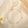 Bracelet-Cheville Fleur de Trèfle Plaqué Or 18K