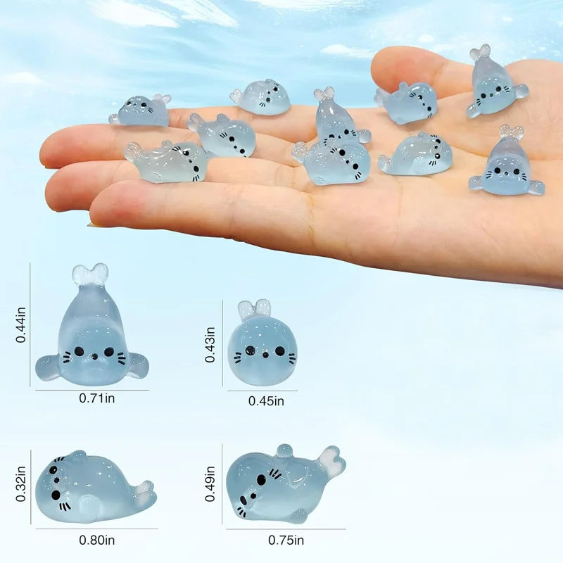 Glow-in-the-Dark Mini Seal Figurines for DIY Crafts