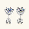 Moissanite Stud Earrings in Sterling Silver