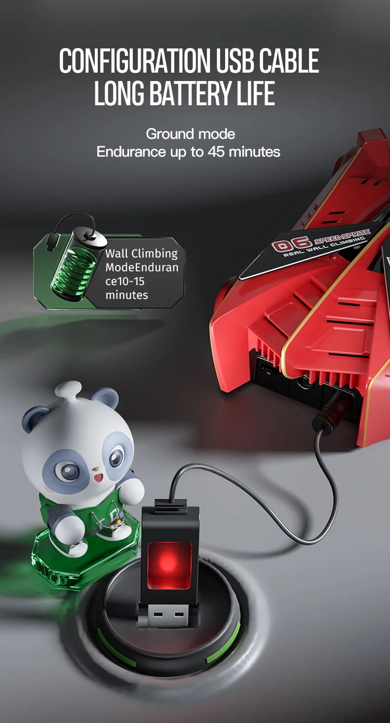 Infrared Remote Control Wall-Climbing Car – Four-Wheel Drive Toy for Kids
