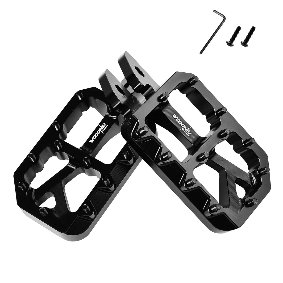 Black aluminum foot pegs for Surron Light Bee X/S, Talaria MX3/MX4, and Segway X160/X260
