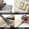 Close-up images showing the strong self-adhesive PVC foam wallpaper border trim demonstrating waterproof, easy to cut, and th