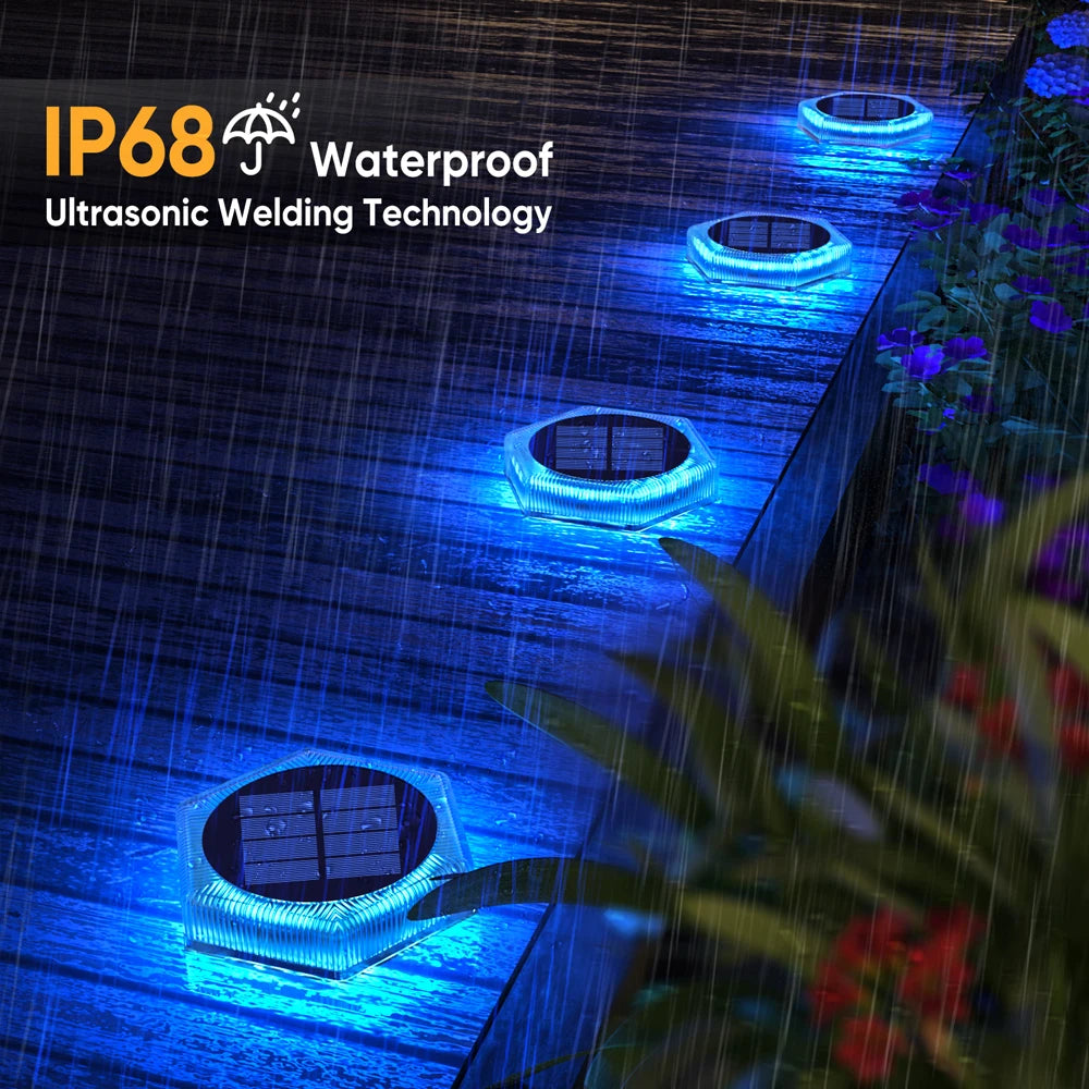 Solar Powered LED Step and Path Lights with Auto On/Off