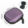 Purple portable storage case for insulin and peptide vials with a black carrying strap.