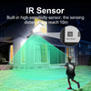 An IR sensor is shown illuminating a house exterior, demonstrating its 10m sensing distance.