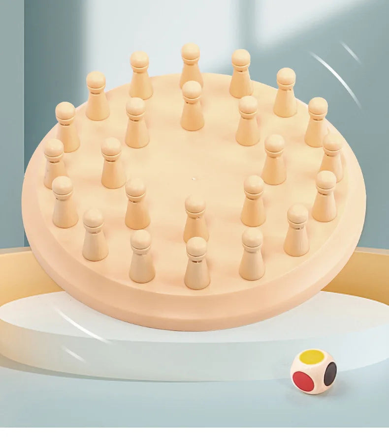 Wooden Memory Match Stick Chess Game – Montessori Color Matching Board Game