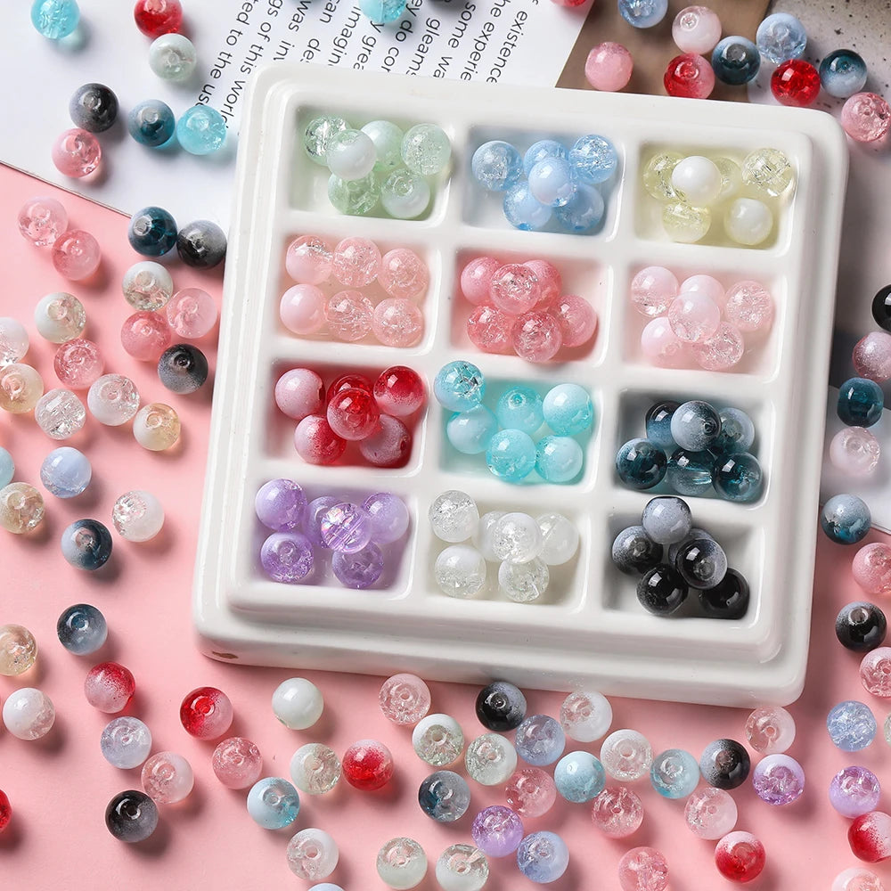 Colorful Glass Crackle Beads for Jewelry Making