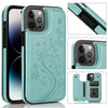 Butterfly Embossed Leather Wallet Case with Magnetic Flip Closure