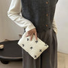Embroidered Bow Makeup Bag with Large Capacity