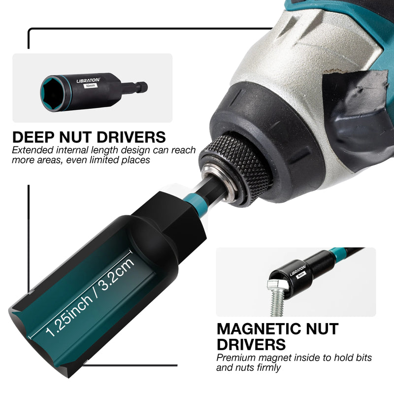 18-Piece Magnetic Nut Driver Set with 1/4" Hex Shank